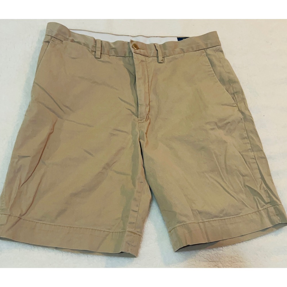 Polo Ralph Lauren Mens 31 Khaki Tan Stretch Classic Fit Chino Shorts Cotton